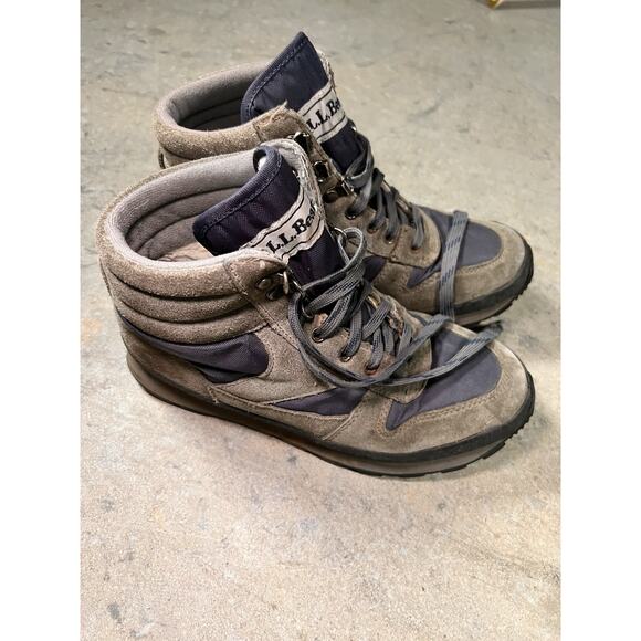 LL Bean G2 Trail Shoes Hiking Boots Thinsulate Womens Sz 7M GUC Brown Navy Blue - Picture 2 of 6